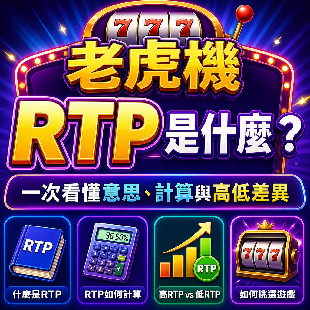 教學性海報：解釋 RTP 是什麼，含四個圖示說明 RTP 概念與差異。